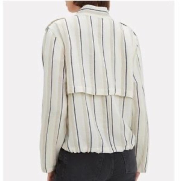 Rails Rowen Coco Striped Linen Blend Utility Short‎ Jacket Size Small - Picture 15 of 15